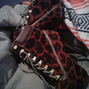 Animal print boots